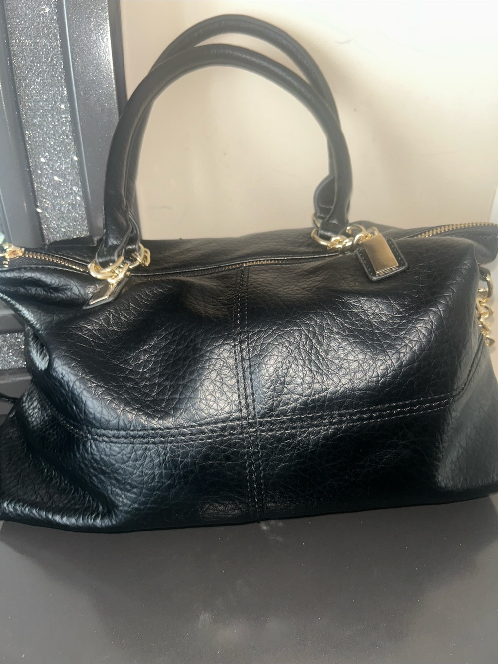 Grossi Black Leather Satchel like New Handbag - Classic Women's Bag